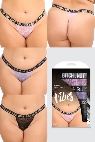Bitch 3er-Pack Tangas - Für Kurven Queen Size (46 - 52) von Vibes günstig kaufen