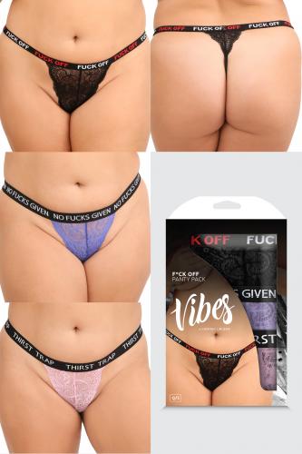 F*CK 3er Pack Tangas - Für Kurven Queen Size (46 - 52) von Vibes günstig kaufen